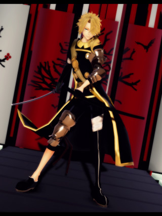 Woman black gold outfit sword - outfit holding free wallpaper for mobile