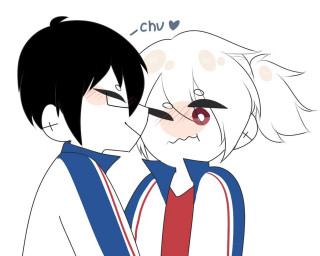 Anime couple white background blue - gapmoe yandere grimdark free wallpaper for desktop