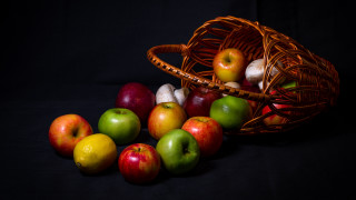 Apple basket neoplasticism food photography - product photography free wallpaper