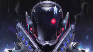 Futuristic helmet red eyes cyberpunk - a futuristic helmet free wallpaper