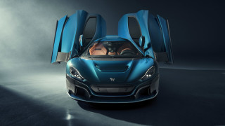 Blue sports car fog pilot - its door free wallpaper