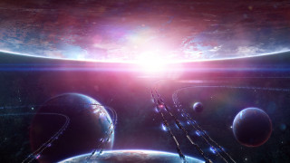 Space station bright light planets - a space station free wallpaper for desktop