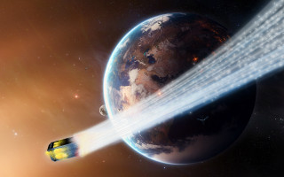 Space shuttle planet light streak - chris moore free wallpaper