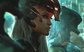 Futuristic woman helmet horse head - artstation hq free wallpaper