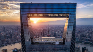 Tall building large window sunset - david chipperfield free wallpaper