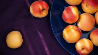 Blue peach planet moon starry - neofauvism free wallpaper