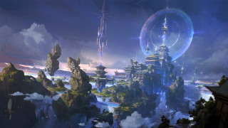 Futuristic city ferris wheel clouds - a ferris free wallpaper