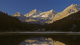 Mountain lake forest sky bridge 11 - a clear sky free wallpaper