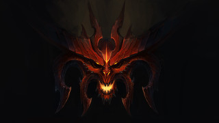 Demonic glowing eyes horns winged - light in the middle free wallpaper