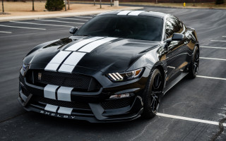 Black mustang white stripes parking - eleanor best free wallpaper