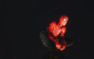 Red spider man skateboard night - a trick free wallpaper for desktop