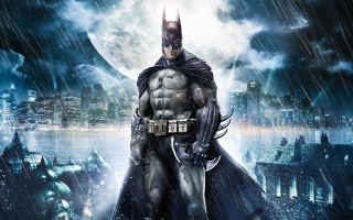 Batman standing rain cape open 2 - his hip free wallpaper for desktop
