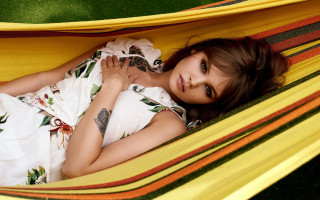 Hammock girl tattoo fashion floral - a hammock free wallpaper