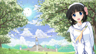 Anime girl tree sky building - a sky free wallpaper