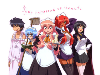 Anime girls broom book familiar - each other holding free wallpaper