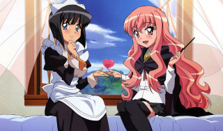 Anime girls bed window pink - a wand free wallpaper