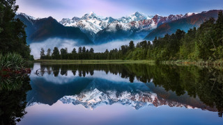 Mountain range reflection lake forest 2 - a lake free wallpaper