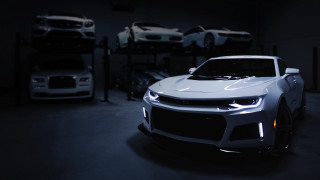 White car garage background tilt - other car free wallpaper