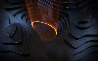 Metal fire center abstract 3d - a close up of a metal object free wallpaper
