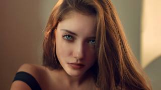 Woman blonde blueeyes longhair wind - shaded free wallpaper for desktop