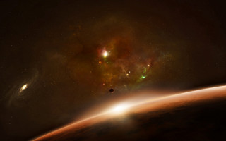 Distant planet bright light space - space free wallpaper for desktop