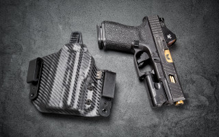 Gun holster table top precisionism - a table top free wallpaper for desktop