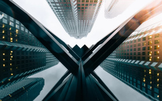 Tall building windows abstract skyline - window free wallpaper