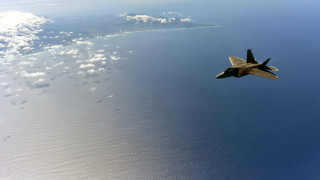 Fighter jet clouds ocean blue - a fighter free wallpaper