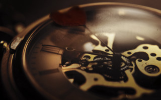 Clock red leaf photorealism 3d - a close up of a clock free wallpaper