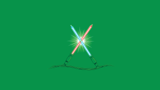 Lightsabers water green background green - war free wallpaper