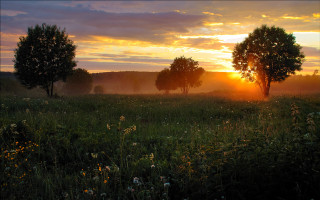 Sunset mountains city lake clouds - sun free wallpaper for desktop