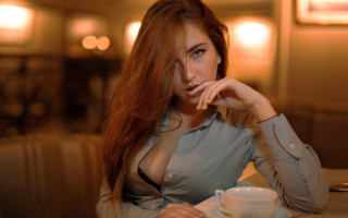 Romantic coffee portrait elina karimova - eye contact free wallpaper