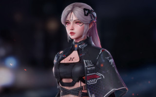 Futuristic woman sword helmet dark - her hand and a helmet free wallpaper