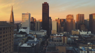 City skyline sunset architecture bridge 2 - a few car free wallpaper