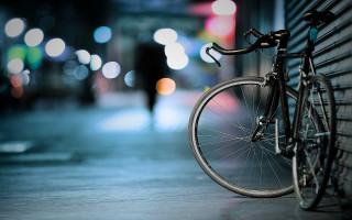 Bicycle wall city night blur - eric deschamps free wallpaper for desktop