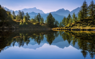 Lake mountains trees sky clouds 27 - tree and mountains free wallpaper for desktop