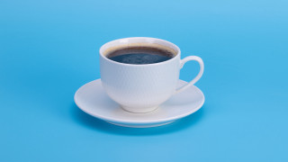 Coffee saucer blue background minimalist - byeon sangbyeok free wallpaper