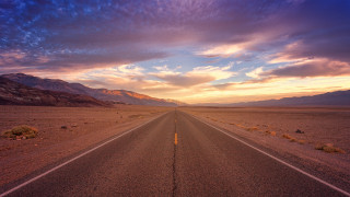 Long road clouds mountains sunset - cloud and mountains free wallpaper
