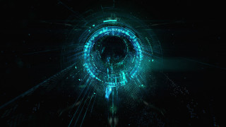 Holographic cybernetics astronaut moon stars - beeple free wallpaper