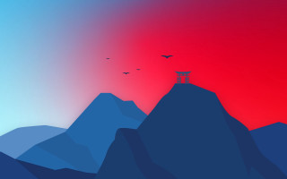 Mountain bird redsky flying flock - liam brazier free wallpaper