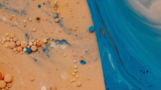 Blue yellow abstract action ultrafine - different color of paint free wallpaper