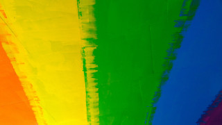 Rainbow painted abstract nature scene - lyrical abstraction free wallpaper