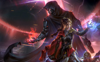 Demon couple fantasy armor fire - sci fi fantasy free wallpaper