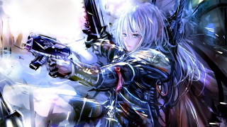 Woman gun armor cyberpunk anime - her hand and a gun free wallpaper