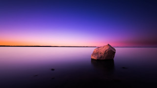 Rock lake sunset purple blue - an abstract sculpture free wallpaper for desktop