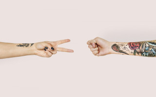 Hands tattoos gradient art language - their finger free wallpaper