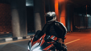 Motorcycle night street helmet flare - a man riding free wallpaper