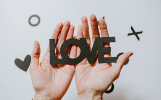 Love hands paper letterism gradient - elaine duillo free wallpaper