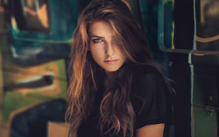 Woman long hair looking camera - alena aenami free wallpaper for desktop