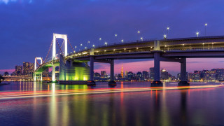 Bridge city lights night tokyo - japan aimitsu free wallpaper